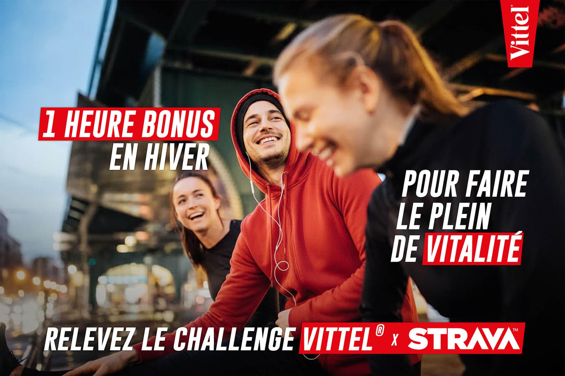 Défi sportif Vittel Strava hiver : vitalité, motivation et activité physique.