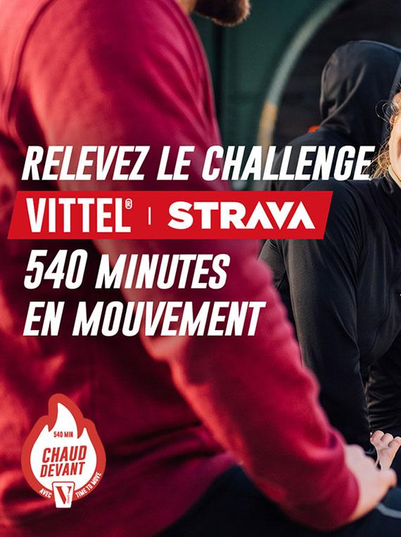 Vittel Strava 540-minute movement challenge with people exercising outdoors
